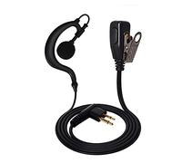 UAYESOK Oreillette Radio en Forme de G avec Microphone PTT pour Radio 2 Broches CP040 CP200 DP1400 GP300 XT180 XT420 XT460 Hytera PD505 Midland Security Radio 2 Voies (1 pièce)