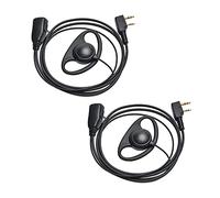 UAYESOK Oreillette Talkie Walkie Casque Ecouteur en Forme de D 2 Broches avec Micro PTT pour Radio Baofeng UV-5R UV-82 UV888S GT3TP Kenwood TK-2107 TK-3107 Retevis RT24 Kit Radio (Paquet de 2)