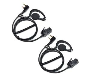 UAYESOK Oreillettes de Surveillance pour Talkie-walkie en Forme de G avec Micro PTT Compatible avec 2 Broches Kenwood Baofeng UV-5R 888S BF-F8HP UV-82 Quansheng UV-K5 Retevis TYT Radio bidirectionnel