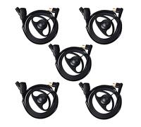 UAYESOK Talkie-walkie Écouteur Police Sécurité Forme D Casque avec PTT Micro Microphone pour 2 Broches Motorola CP040 DP1400 GP68 GP88 GP300 CT150 (5 Pcs)