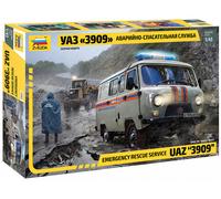 Uaz 3909 Emergency Rescue Voiture 100% Neuf Moules 1:43 Plastique Model Kit