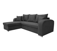 UB DESIGN Canapé lit Bari gris foncé réversible avec tiroir et coffre