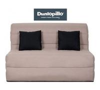 Canapé lit Caly BZ 140 mousse 28 kg couette taupe