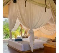 UB-STORE Ciel de Lit 100% Coton pour Grand Lit et Très Grand Lit | Moustiquaire de Luxe Faite à la Main | Filet Décoratif de Forme Rectangulaire pour la Maison avec 4 Portes