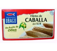 Ubago Filets de Maquereau à l'Huile d'Olive, Pack de 3 Boîtes de 115g, Poids Égoutté 85g, Source de Protéines