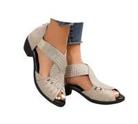 UBALDI Glowstep Orthopedic Low Heel Cut-Out Sandals,Comfortable Non-Slip - Arch Support, Arch Support for Pain Relief (Brown,37)