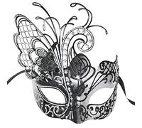 Ubauta Argent/noir papillon strass métal vénitien femmes masque pour mascarade/mardi gras fête/Sexy bal costumé/mariage