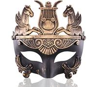 Ubauta Masque de gladiateur romain de guerrier grec antique doré pour bal masqué Mardi Gras/fantôme de l'opéra/bal
