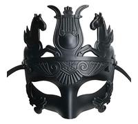 Ubauta Masque de gladiateur romain de guerrier spartiate grec antique noir, pour la fête de costume de mascarade/mardi gras/fantôme de l'opéra/bal