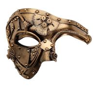 Ubauta Masque vénitien Cyborg en métal Steampunk, masque de mascarade en or pour la fête du costume d'halloween/fantôme de l'opéra/bal de mardi gras