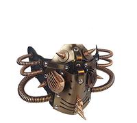 Ubauta Steampunk Masque En Cuir Cosplay Masque Punk Rivet Mascarade Masque-Bronze