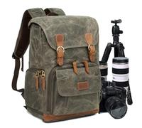 UBAYMAX Sacs à Dos pour Appareils Photo Reflex Imperméable Sacoche Sac DSLR Anti-Choc 15,6 Pouces Sac Pour Ordinateur Portable Sac de Voyage Caméra Pour Canon Nikon Sony Olympus (Vert d'Armée)