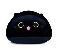 Ubaywey Noir Chat Peluche Gros Oreiller Animé Animal en Peluche Jouet Adorable Câlin pour Tout-Petit Enfants Amis 30 CM