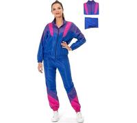 Ubaywey Tenue des années 80 et 90, jogging, hippie, discothèque, fête, survêtement, rétro, vêtements de sport, sweat-shirts, pantalons, sweat-shirts athlétiques, Bleu et violet 1, XL