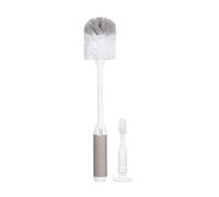 Ubbi Baby Bottle Brush Set, Bottle Brush and Teat Brush, Baby Cleaning Essentials, Taupe