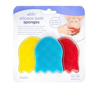 Ubbi Jellyfish Silicone Baby Bath Sponges, Baby Bathing and Care Essentials for Newborns, Baby Bath Brushes for Dry Skin and Cradle Cap, Set of 3