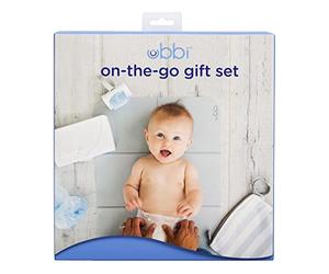 Ubbi On-The-Go Gift Set, Baby Essentials, Includes Portable Changing Pad, Wipe Dispenser, and Bag Dispenser, Newborn Baby Essential