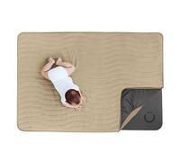 Ubbi Tapis de Sol pour bébé, épais et Confortable 40,5 x 57 cm, Tapis de Jeu rembourré pour bébés et Tout-Petits, Housse Amovible en Mousseline de Coton, Lavable en Machine et Pliable, Taupe