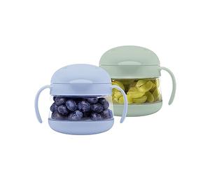 Ubbi Tweat No Spill Snack Container for Kids, BPA-Free Tritan, Toddler Snack Container, Sage & Blue
