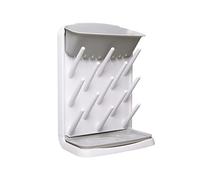 Ubbi Vertical Baby Bottle Drying Rack, Baby Bottle Holder Organizer with 13 Hooks, Space Saving Kitchen Bottles Rack Dryer for Countertop Storage Accessories, Grey