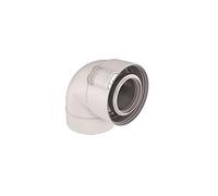 UBBINK-Coude 87 Sekurit 60 100 PPTL PVC. condensation Gaz Fioul Blanc Réf. 229232