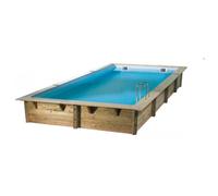 Ubbink Piscine en bois Linéa 6,50 x 3,50 x 1,40 m – Liner gris
