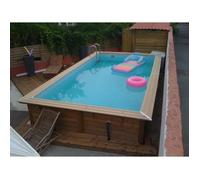 Piscine bois linea 350 x 650 x 140 liner bleu - Ubbink
