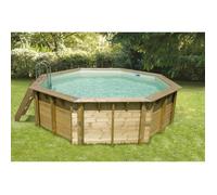 Ubbink Piscine bois Océa 510 H120cm - Liner Gris - Hors sol, semi enterrée ou enterrée - Garantie 15 ans