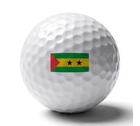 UBBVPKY Balles De Golf Imprimées Originales Amusantes - Balles D'Entraînement De Golf Aux Drapeau De Sao Tomé-Et-Principe - Accessoires Tendance pour Golfeurs Cadeau pour Hommes Pères Maris Golfeurs