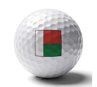 UBBVPKY Balles De Golf Personnalisées Aux Couleurs du Drapeau De Madagascar - Un Cadeau pour Hommes Et Femmes - Accessoires De Golf Distance Max pour Les Passionnés De Les Papas Et Les Maris
