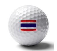 UBBVPKY Balles De Golf Personnalisées Double Face Aux Couleurs du Drapeau du Royaume De Thaïlande - Cadeaux Uniques pour Golfeurs - Idéales pour Événements Mémorables Tournois Et Occasions Spéciales