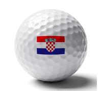 UBBVPKY Balles De Golf Personnalisées Imprimées avec Drapeau De La République De Croatie Balles De Golf Caoutchouc Réutilisables Double-Face Accessoires De Tendance pour Passionnéseurs Papa Mari