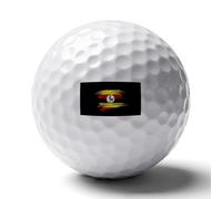 UBBVPKY Balles De Golf Personnalisées Imprimées avec Le Drapeau De La République D'Ouganda Marquage Réutilisable Double Face Accessoires De Golf Tendance pour Les Passionnés De Golfeurs Papa Mari