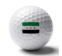 UBBVPKY Balles De Golf Personnalisées Imprimées Cadeau Humoristique pour Golfeurs Balle De Golf Aux Couleurs du Drapeau De La République Arabe Syrienne Idée Cadeau Originale pour Amateurs De Tournois