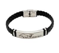 UBBVPKY Bracelet 12 Constellations - Bijoux Porte-Bonheur Astrologique, Bracelet Vintage Tressé En Cuir Synthétique Pour Couple, Pour Femmes Et Hommes, Cadeau D'Anniversaire, Signe Du Taureau
