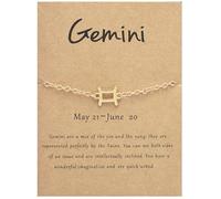 UBBVPKY Bracelet Chaîne Avec Pendentif Signe Du Zodiaque - Bracelets À Maillons 12 Constellations Horoscope Astrologie Céleste Bijoux - Cadeau Femme Homme Gémeaux