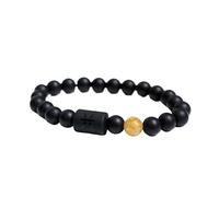 UBBVPKY Bracelet De Perles Avec 12 Signes Du Zodiaque - 8Mm - Cristal Naturel Noir Givré - Bracelet Élastique En Perles Pour Hommes, Femmes Et Couples - Cadeau D'Anniversaire - Poisson