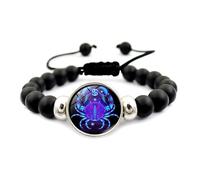 UBBVPKY Bracelet De Perles Fait Main Avec 12 Constellations - Tendance Avec Signe Du Zodiaque Bracelet Astrologique Pour Couple Bijoux Pour Hommes Et Femmes Cancer