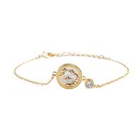 UBBVPKY Bracelet En Argent Sterling 925 Pour Femme, Bijou De Mariage, Horoscope, Constellation Du Zodiaque, 12 Constellations, Astrologie, Coquillage Blanc, Ajustable, Amitié, Scorpion