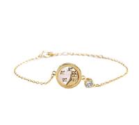 UBBVPKY Bracelet En Argent Sterling 925 Pour Femme, Bijou De Mariage, Horoscope, Constellation Du Zodiaque, 12 Constellations, Astrologie, Coquillage Blanc, Ajustable, Amitié, Gémeaux
