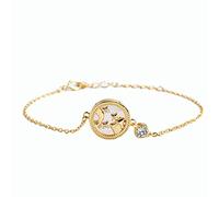 UBBVPKY Bracelet En Argent Sterling 925 Pour Femme Bracelet De Mariage Horoscope Zodiaque 12 Constellations Astrologie Coquillage Blanc Breloque Pour Femme D'Amitié Réglable Poissons