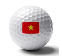 UBBVPKY Cadeaux De Golf Amusants pour Hommes Balles De Golf Uniques Personnalisées Imprimées avec Le Drapeau De La République Socialiste du Vietnam Accessoires pour Golfeurs pour Anniversaire Ou Noël