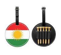 UBBVPKY Cadeaux Humoristiques pour Hommes : Sac À Balles Et Porte-Tees De Golf Portable Original avec Drapeau du Kurdistan Pochette À Tees De Golf Personnalisée pour Mari Petit Ami Père Et Golfeurs