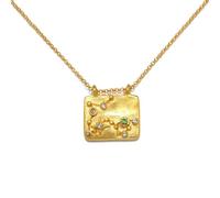 UBBVPKY Collier 12 Constellations Pour Femme Pendentif Rectangulaire Avec Signe Du Zodiaque Et Diamants Bijou Astrologique Horoscope Constellation Cadeau D'Anniversaire Pour Homme Poissons