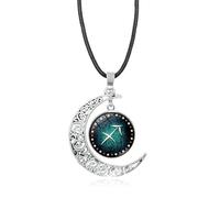UBBVPKY Collier 12 Constellations Pour Femmes Et Hommes - Pendentif Signe Du Zodiaque En Cuir Tendance Chaîne De Clavicule Bijoux Astrologique Horoscope Constellation Sagittaire