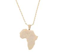UBBVPKY Collier Afrique Pour Homme Et Femme - Collier Avec Pendentif Carte De L'Afrique Collier Tendance Pour Femme Et Homme Bijoux Créatifs Et Patriotiques Jaune-B 60 Cm