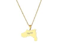 UBBVPKY Collier Avec Pendentif Carte Brillante De La Ville Du Tigré Éthiopie Bijoux Ethniques Souvenir De Voyage Pour Hommes Et Femmes Cadeau Lettre Creuse Pendentif Pour Femme