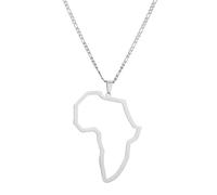 UBBVPKY Collier Avec Pendentif Carte De L'Afrique Design Géométrique Brillant Chaîne De Clavicule Creuse Géométrique Collier Pull De Style Ethnique Cadeaux Pour Femmes Et Hommes