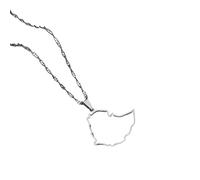 UBBVPKY Collier Avec Pendentif Carte De L'Éthiopie Et De L'Afrique Bijou Tendance Design Géométrique Brillant Style Ethnique Creux Idéal Pour Homme Et Femme.