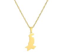 UBBVPKY Collier Avec Pendentif Carte Du Pakistan Design Géométrique Brillant Bijou Tendance Style Ethnique Idéal Pour Un Pull Ou Un Pull Idéal Pour Les Femmes Et Les Hommes.